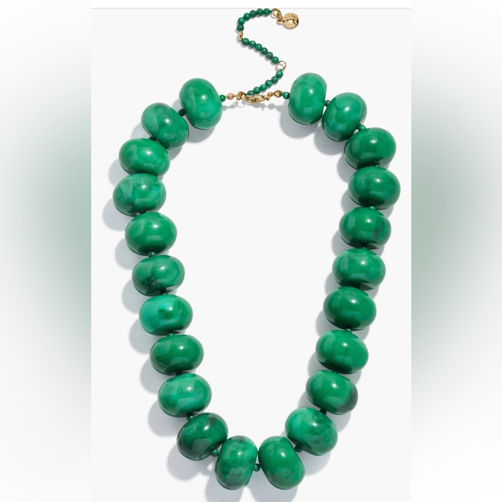 BaubleBar Chunky Green Bead Necklace